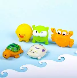 Фигурки для ванны с пищалками, 5 штук
