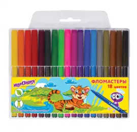 Фломастеры ЮНЛАНДИЯ 18 цветов, «УРОКИ РИСОВАНИЯ»