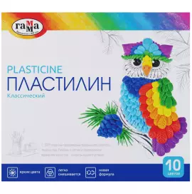 Пластилин в наборе 10 цветов Классическая