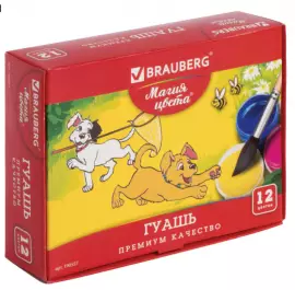 Гуашь BRAUBERG «МАГИЯ ЦВЕТА», 12 цветов по 20 мл, 